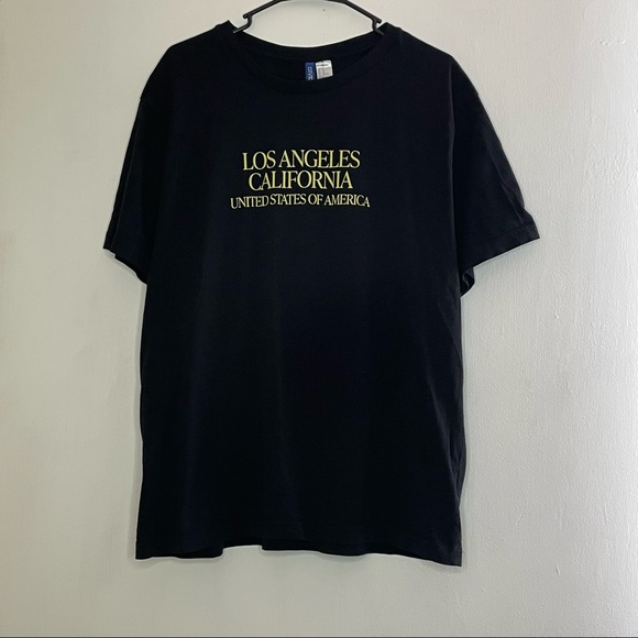 LOS ANGELES CALIFORNIA BLACK SHIRT SKATER EDGY EBOY STYLE - Picture 1 of 5